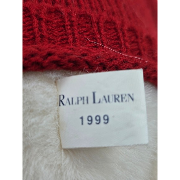 Vintage Polo Ralph Lauren 2000 White Jointed Teddy Bear Snowflake Sweater Plush - Picture 6 of 7